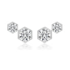 Broadway Collection 18K Gold Hexagonal White Diamond Studs - 1.00 CTTW - Jackson Hole Jewelry Company