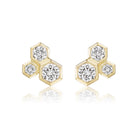 18K GOLD THREE STONES EARRINGS WITH DIAMONDS - Jackson Hole Jewelry Company