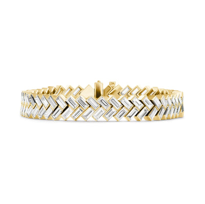 18K Yellow Gold and Diamond Modern Empire Bracelet - Jackson Hole Jewelry Company