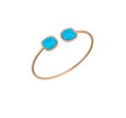 Enchante Bracelet in 18K Rose Gold, Diamonds and Turquoise - Jackson Hole Jewelry Company