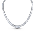Platinum Graduated Riviera Emerald Cut Tennis Necklace – 53.39 CTTW - Jackson Hole Jewelry Company