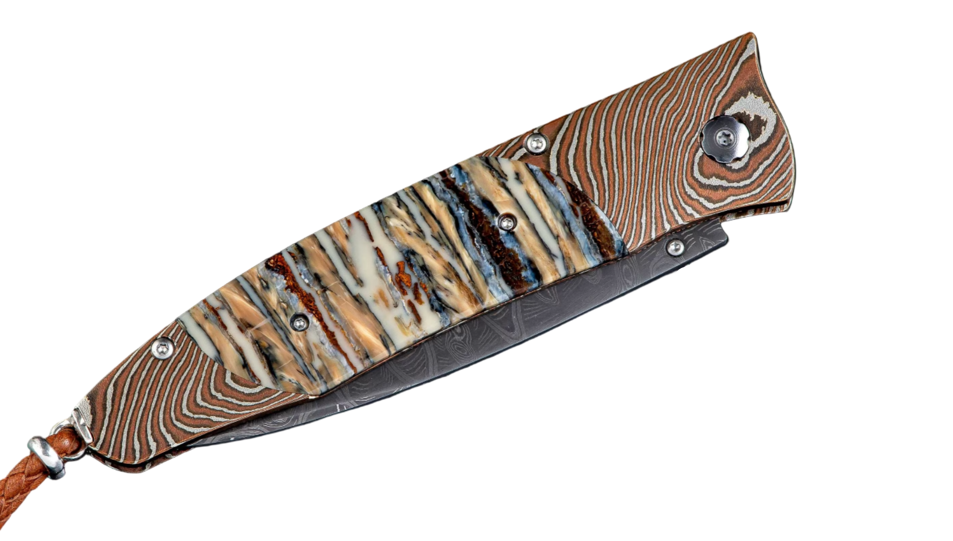 William Henry – Relic Pocketknife with Mokume Gane, Damascus & Fossil Woolly Mammoth Tooth - Jackson Hole Jewelry Company
