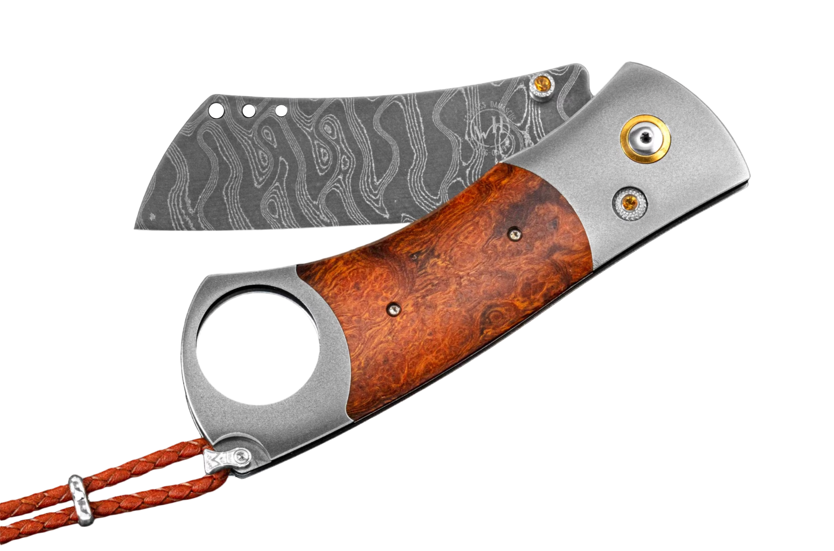 William Henry – Mesa Titanium Cigar Cutter with Desert Ironwood & Damascus Blade - Jackson Hole Jewelry Company