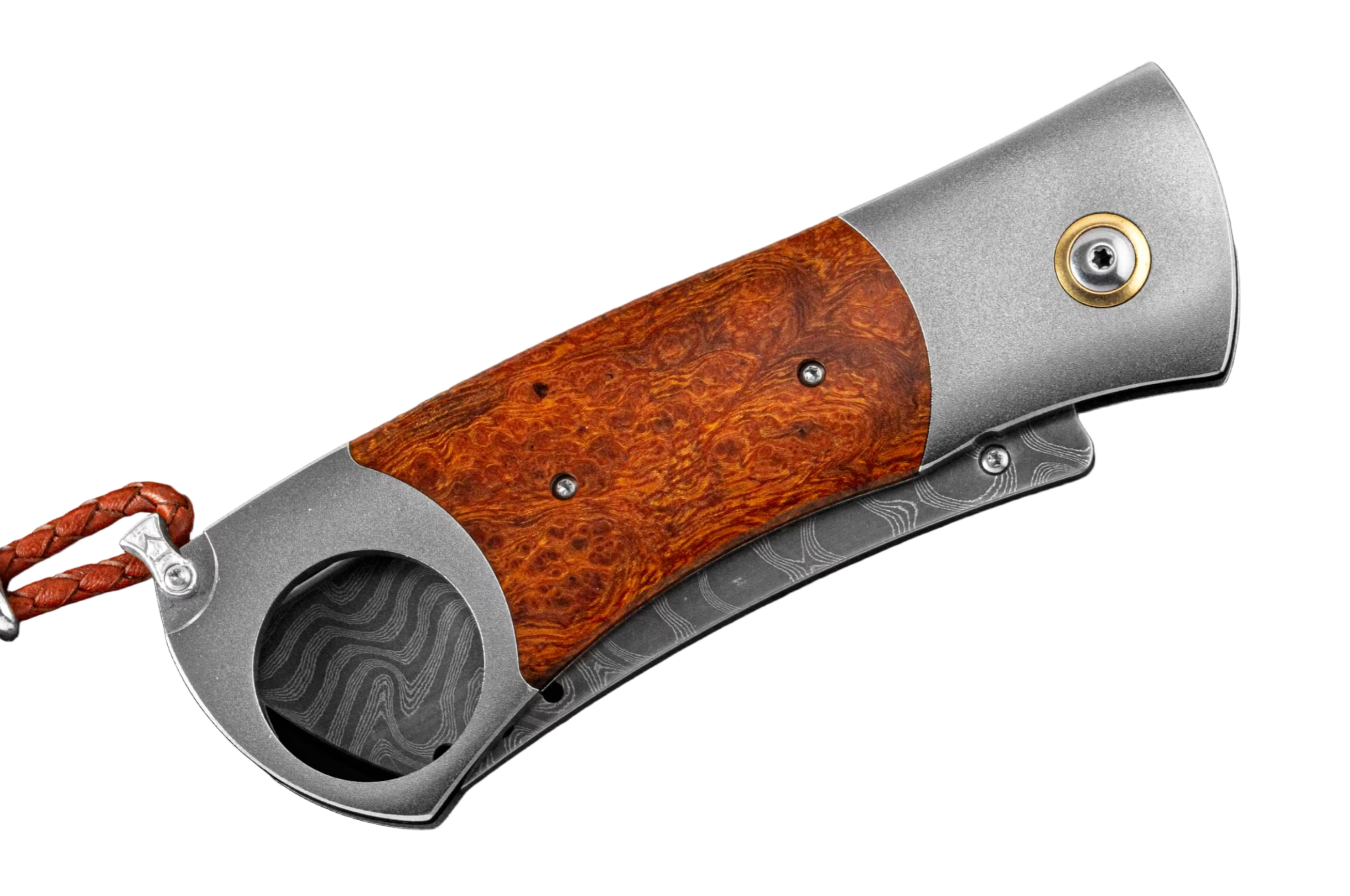 William Henry – Mesa Titanium Cigar Cutter with Desert Ironwood & Damascus Blade - Jackson Hole Jewelry Company