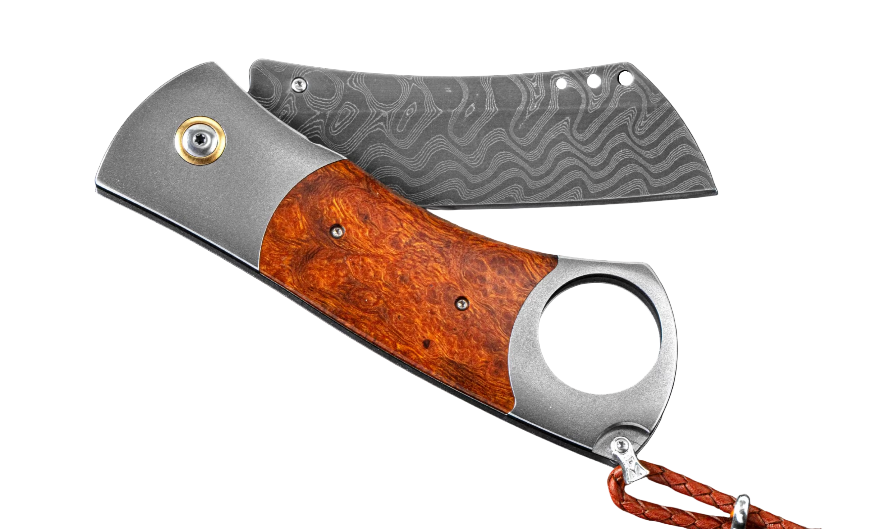 William Henry – Mesa Titanium Cigar Cutter with Desert Ironwood & Damascus Blade - Jackson Hole Jewelry Company