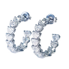 Heart-Shaped Diamond Hoop Earrings in 18K White Gold - Jackson Hole Jewelry Company