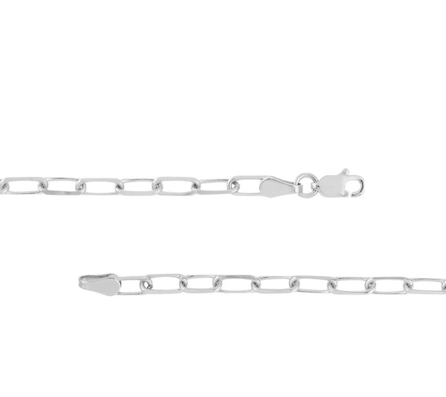 3.10MM DIAMOND CUT PAPERCLIP CHAIN IN 14K WHITE GOLD - Jackson Hole Jewelry Company