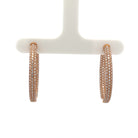 14K ROSE GOLD 3 ROW PAVE DIAMOND HOOPS - Jackson Hole Jewelry Company