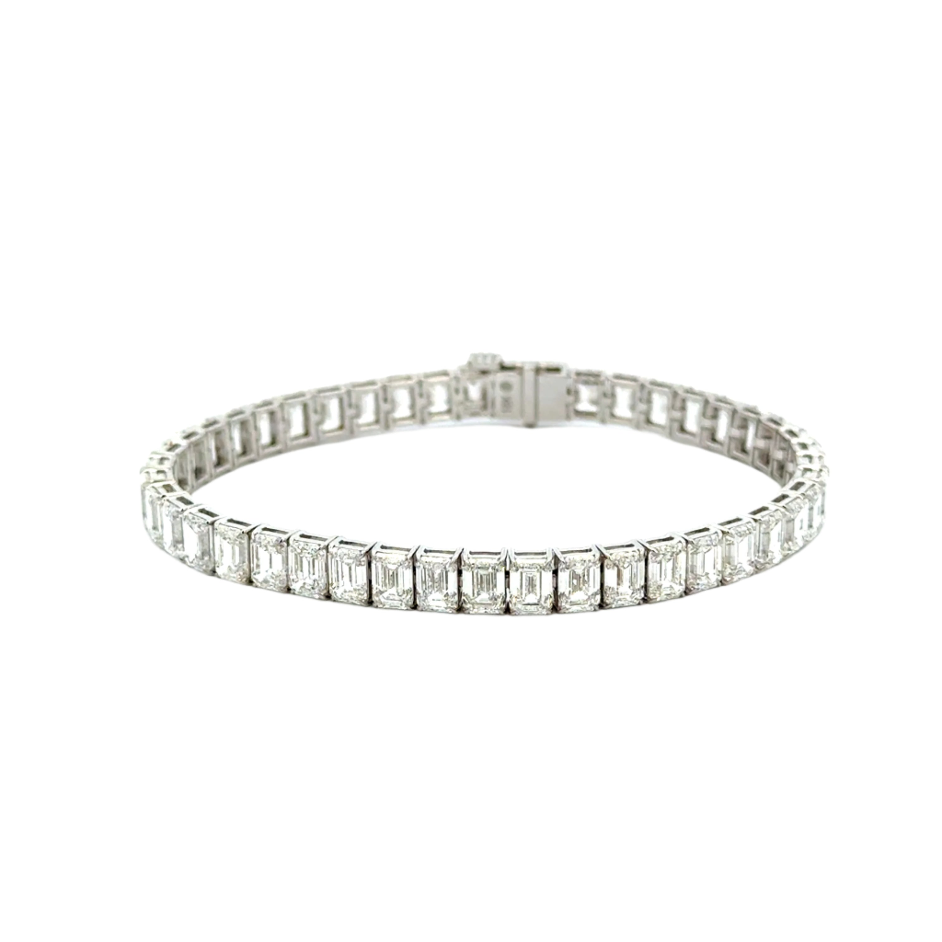 18K EMERALD CUT TENNIS BRACELET - Jackson Hole Jewelry Company