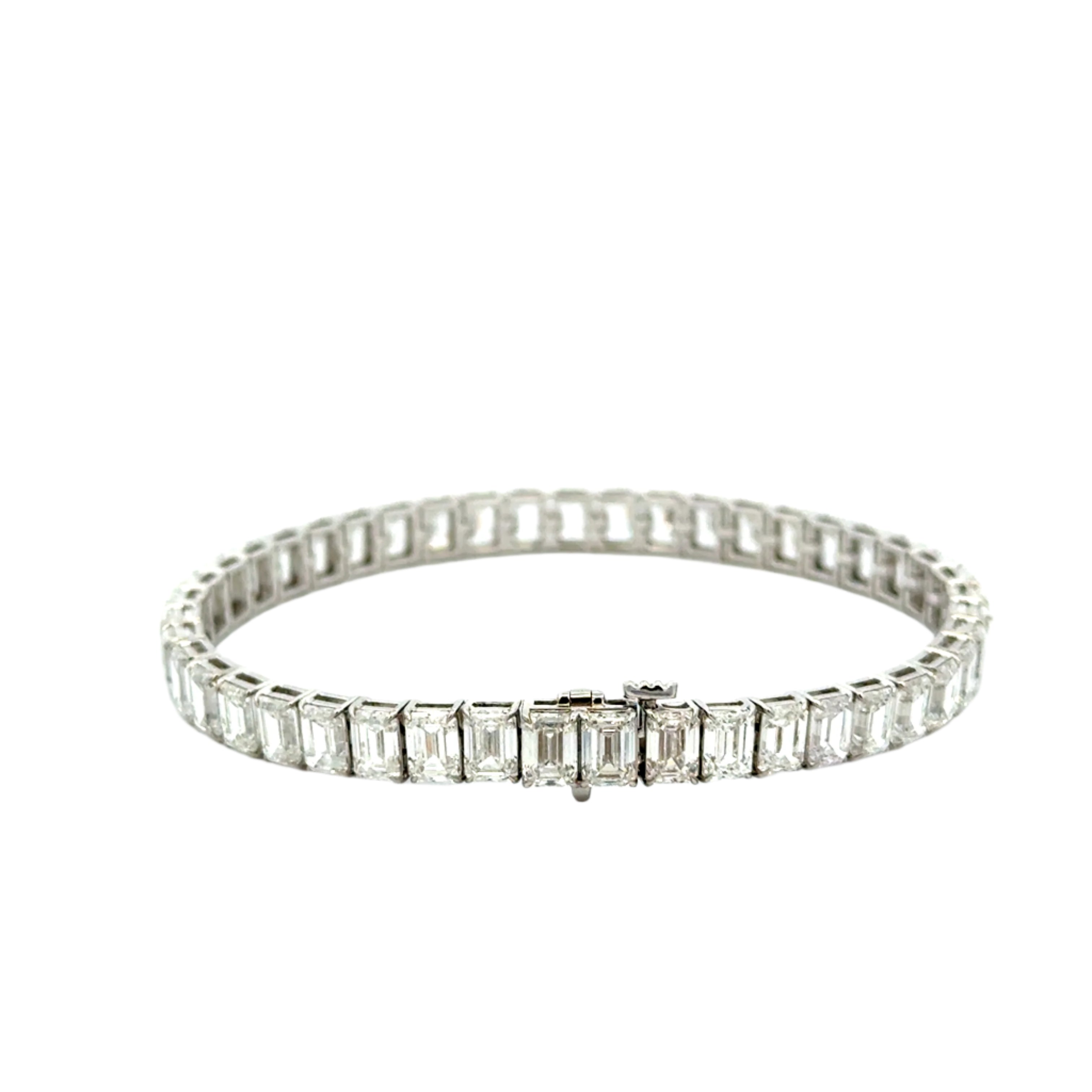 18K EMERALD CUT TENNIS BRACELET - Jackson Hole Jewelry Company