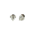 Heart Shape Diamond Stud Earrings with 18K White Gold - Jackson Hole Jewelry Company