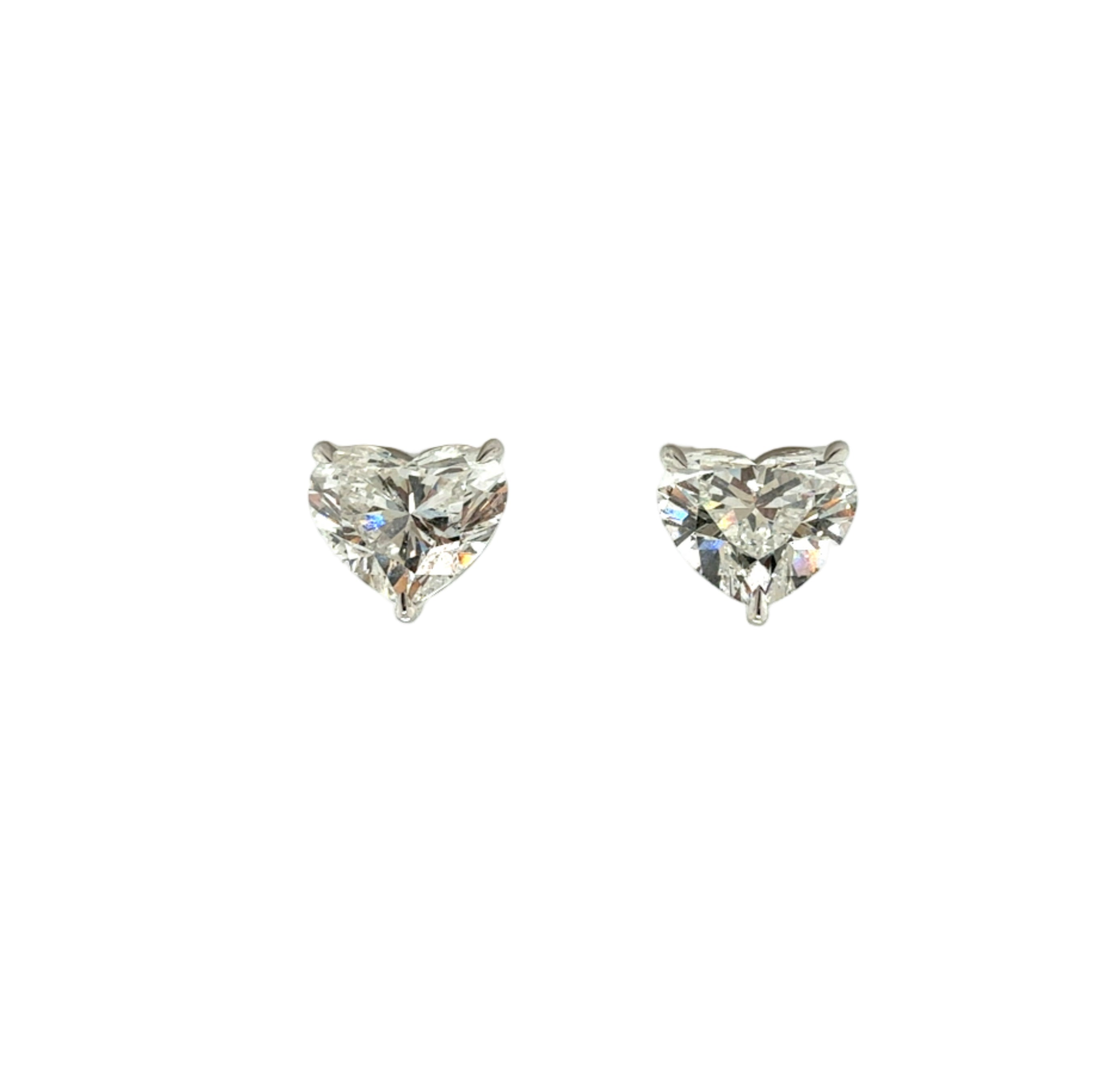 Heart Shape Diamond Stud Earrings with 18K White Gold - Jackson Hole Jewelry Company