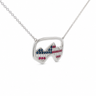 USA Ski Goggle Diamond Necklace with Rubies and Sapphires in 18K White Gold - Jackson Hole Jewelry Company