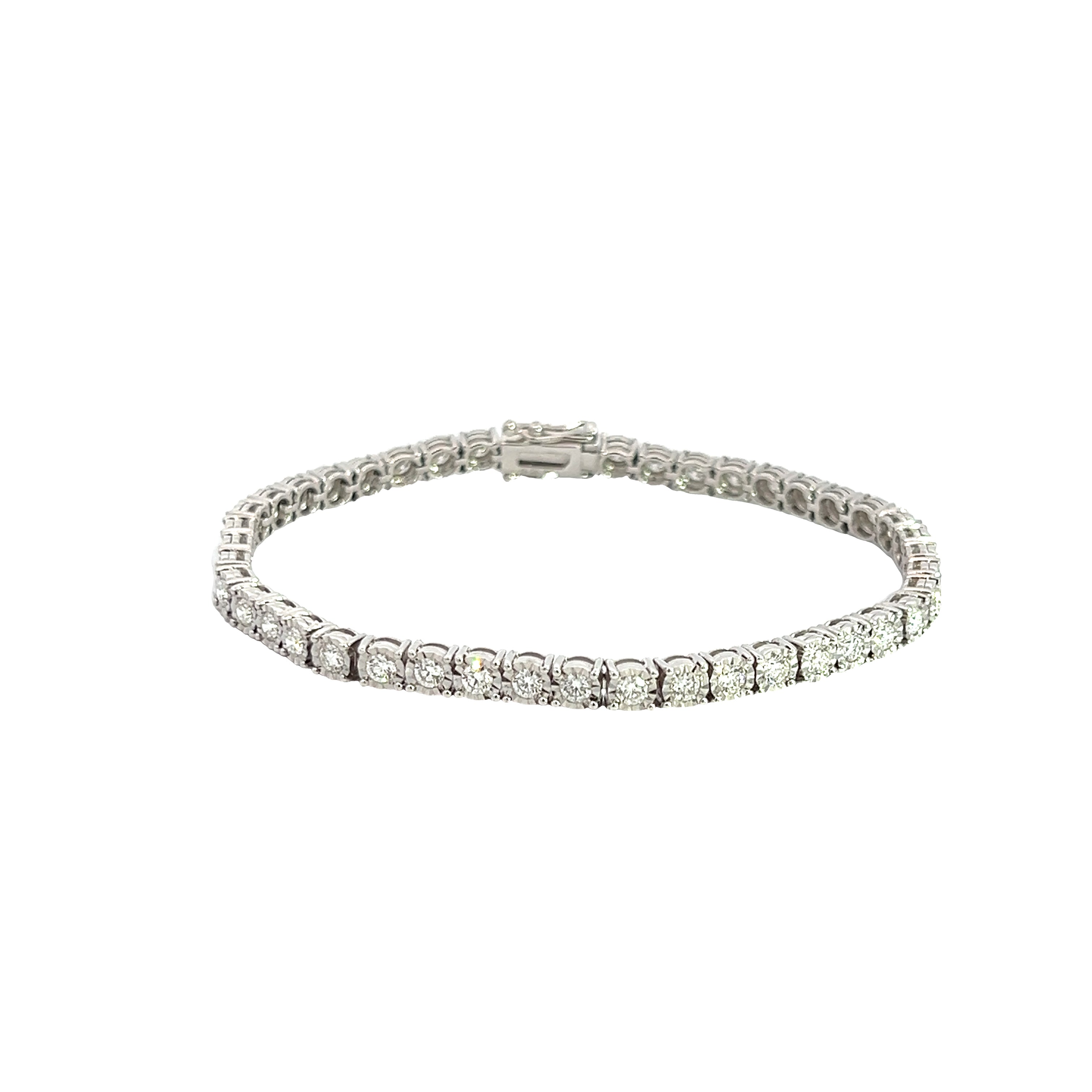 ILLUSION SETTING ROUND CUT DIAMOND TENNIS BRACELET - Jackson Hole Jewelry Company