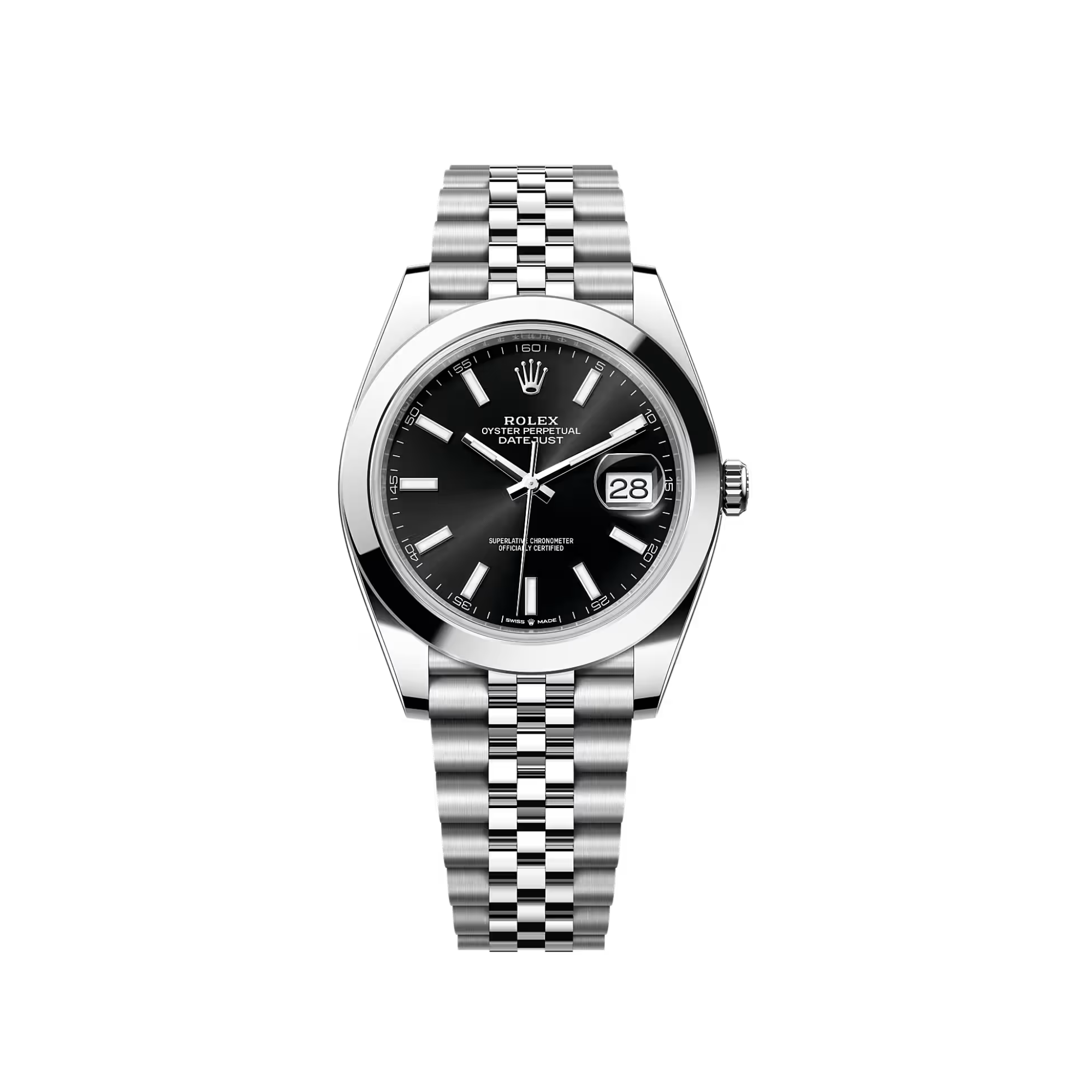Rolex Datejust 41mm with Black Index Dial, Smooth Bezel on Jubilee Bracelet - Jackson Hole Jewelry Company