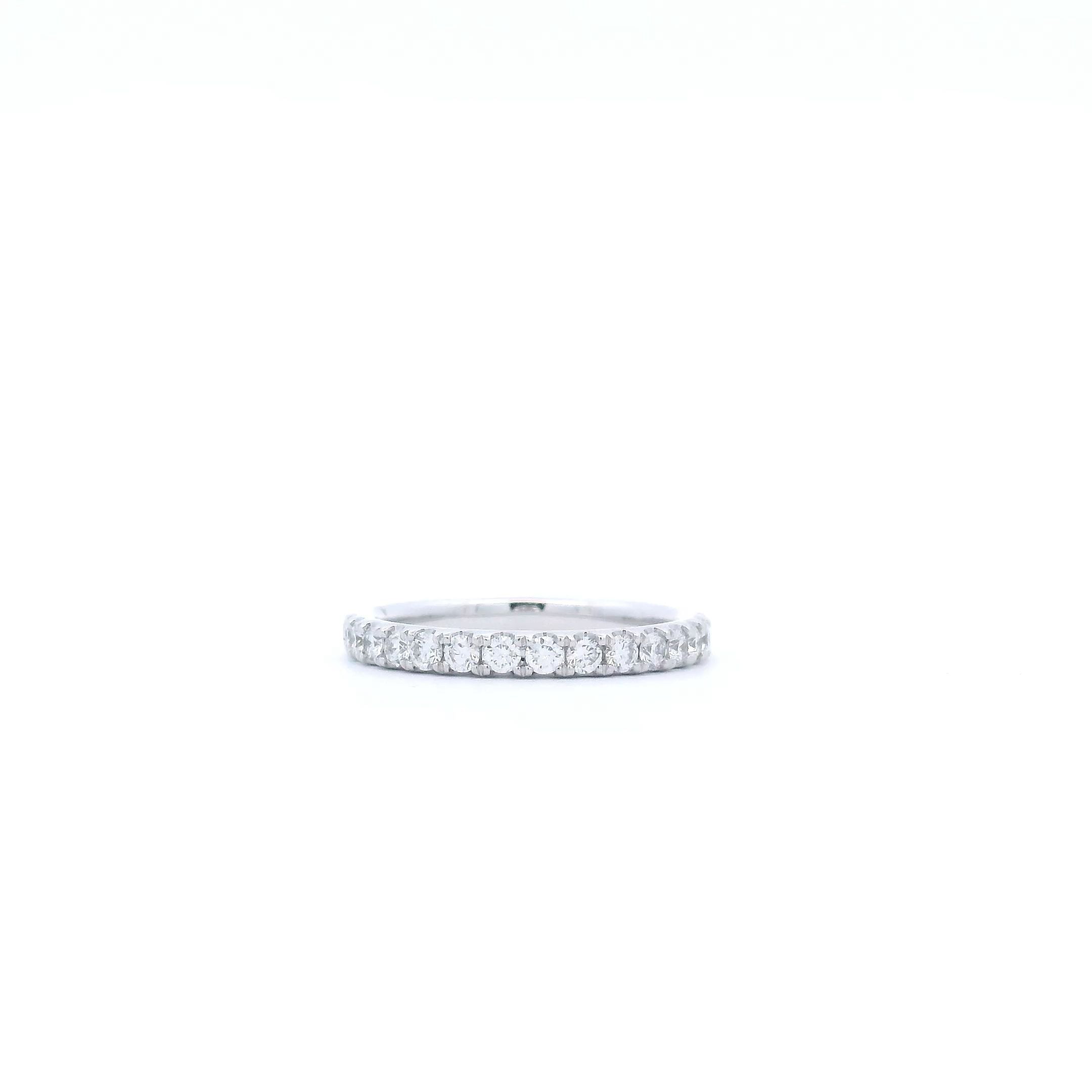 0.53CTTW HALF ETERNITY DIAMOND BAND IN 14KWG SZ. 6.5 - Jackson Hole Jewelry Company