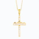 Teton Cross Necklace in 18K Gold with Diamond Pavé - Jackson Hole Jewelry Company