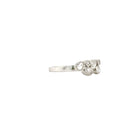 Rose Cut Pear & Round shape Diamond Ring in 18K White Gold - Jackson Hole Jewelry Company