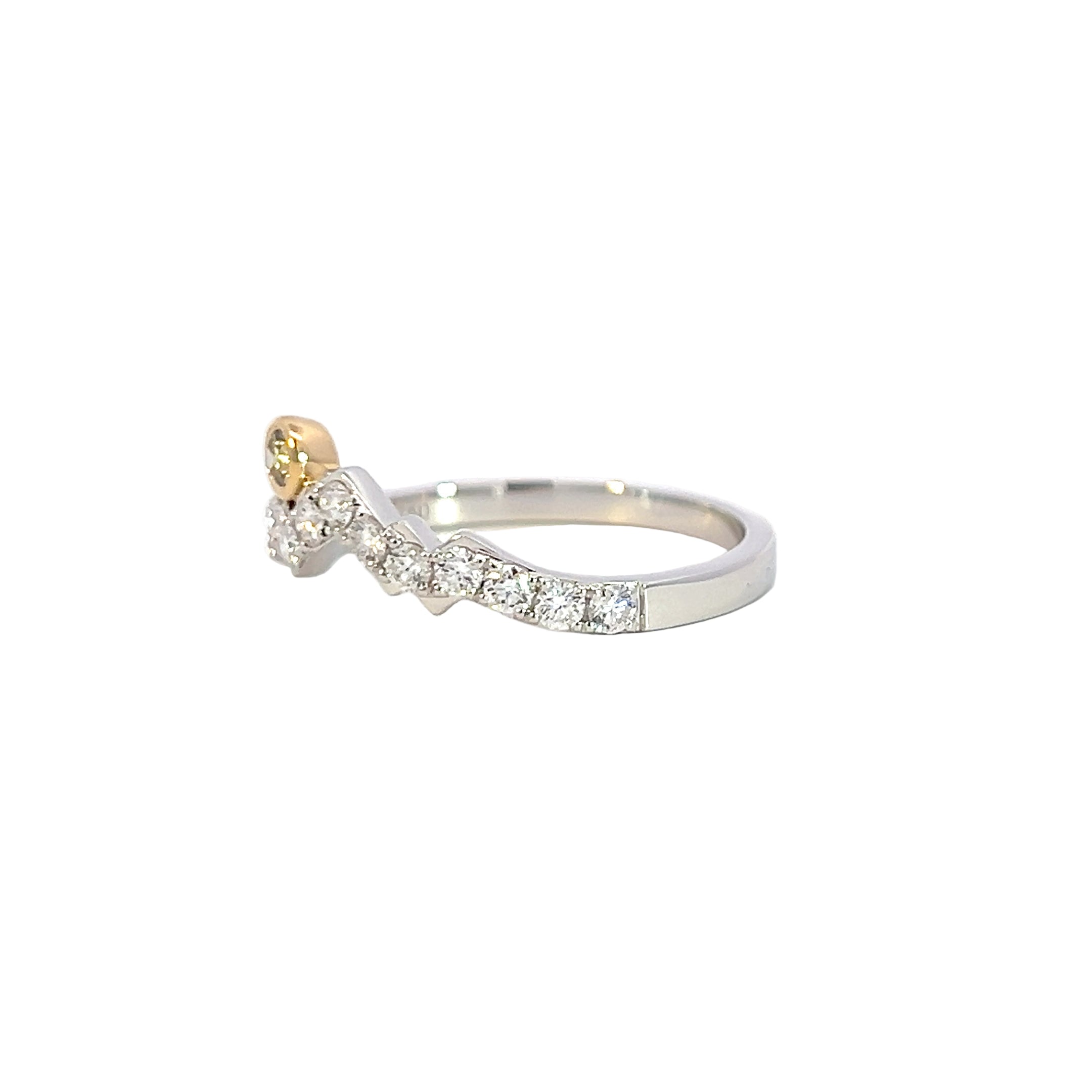 Teton Sunset Ring – Fancy Yellow Diamond & White Diamonds with 18K White & Yellow Gold - Jackson Hole Jewelry Company