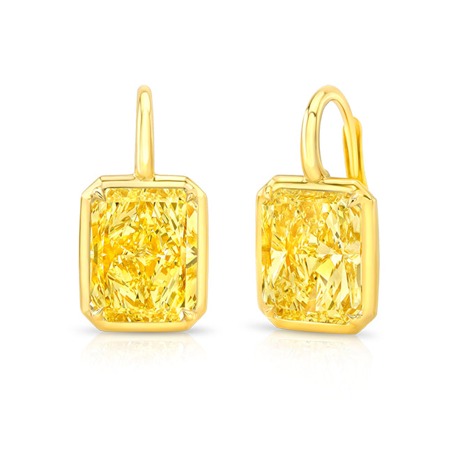 RA 7.51tw FY VVS1-VS1 GIA 18kyg drop earrings - Jackson Hole Jewelry Company