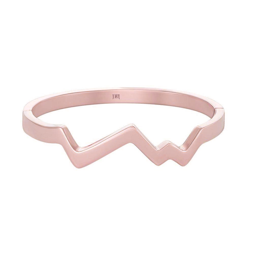 Hinged Teton Outline Stacking Bracelet in 18K Rose Gold - Jackson Hole Jewelry Company