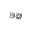 Platinum Cushion-Cut Diamond Stud Earrings - Jackson Hole Jewelry Company