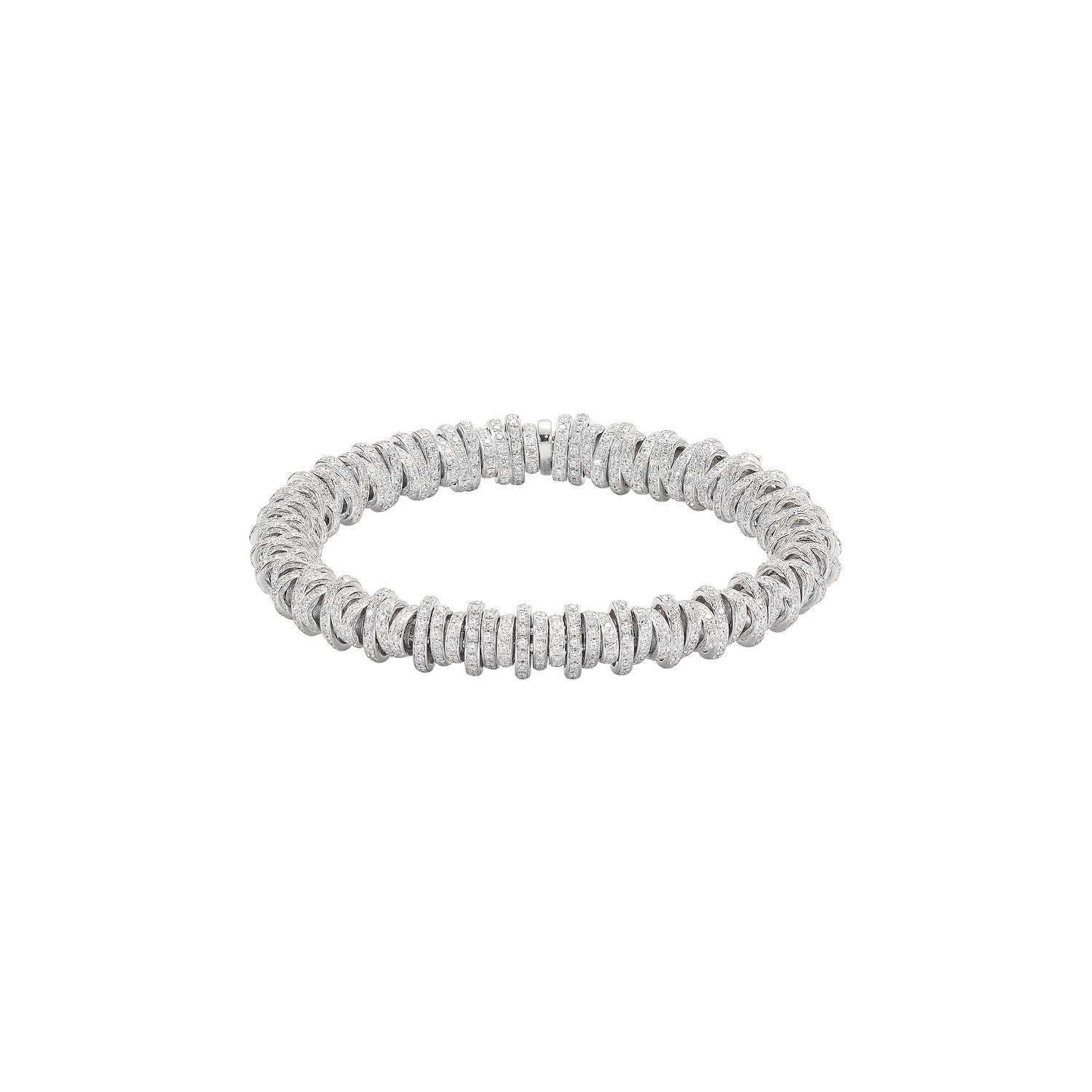 FOPE PRIMA 18K Gold Flex’it Bracelet with White Diamond Pavé Rondels - 10.35 carats - Jackson Hole Jewelry Company
