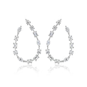 18K White Gold Mix Shape Diamond Earrings - Jackson Hole Jewelry Company