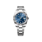 Rolex Datejust 41mm Blue Diamond Dial Fluted Bezel on Oyster - Jackson Hole Jewelry Company