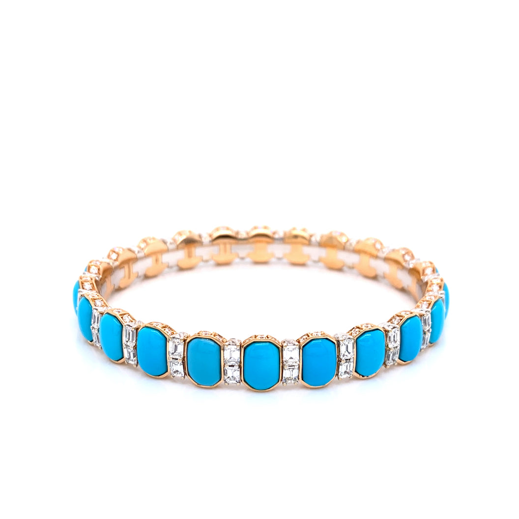 Picchiotti Xpandable™ Turquoise and Diamond Bracelet - Jackson Hole Jewelry Company