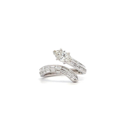 1.36 cttw Empire Serpent Diamond Ring in 18K white Gold - Jackson Hole Jewelry Company
