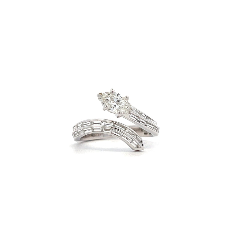 1.36 cttw Empire Serpent Diamond Ring in 18K white Gold - Jackson Hole Jewelry Company