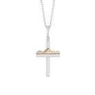 Teton Cross in Sterling Silver with 14K Solid Yellow Gold Mountain - Jackson Hole Jewelry Company