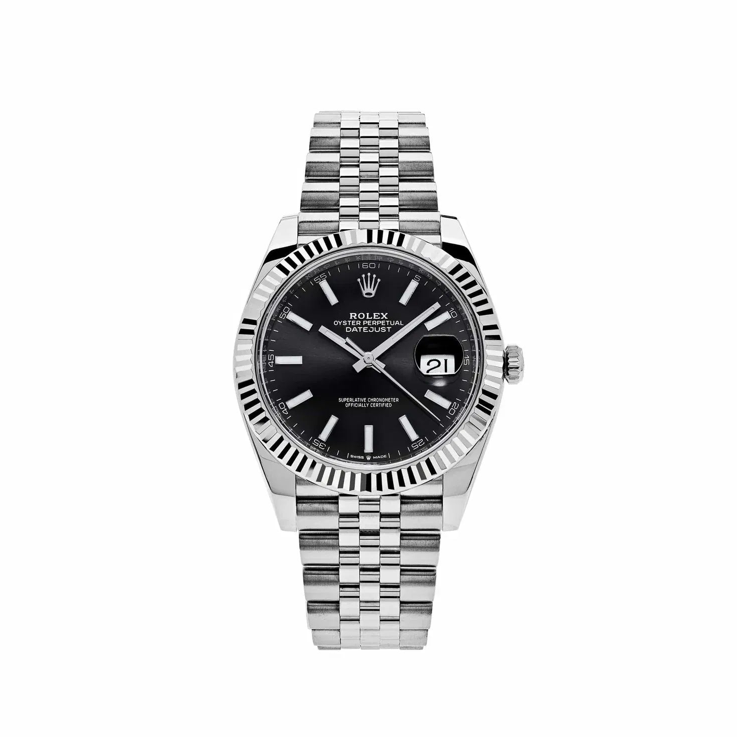 Rolex Datejust 41mm Black Dial Fluted Bezel Jubilee - Jackson Hole Jewelry Company