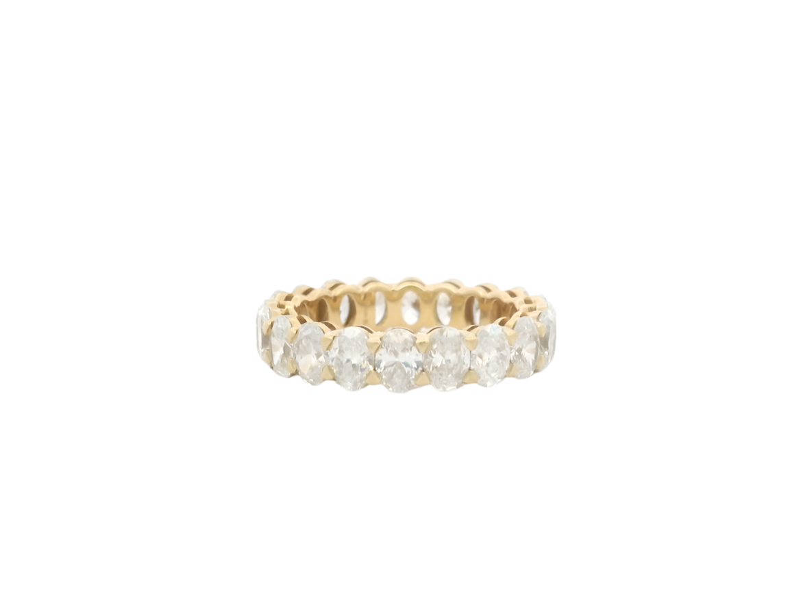 3.97CTTW OVAL ETERNITY BAND IN YELLOW GOLD - Jackson Hole Jewelry Company