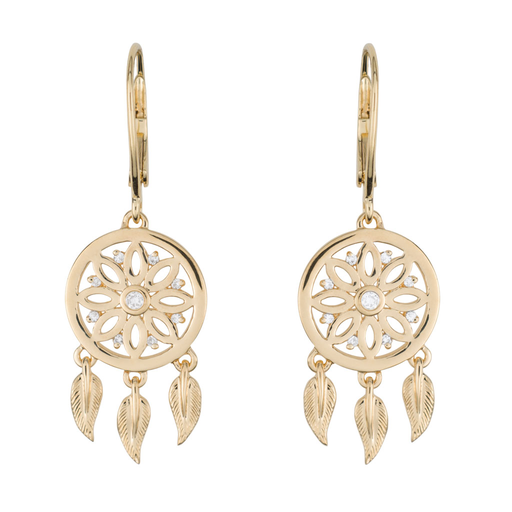 18 Karat Yellow Gold Dreamcatcher Earrings - Jackson Hole Jewelry Company