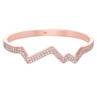 Hinged Teton Diamond Outline Stacking Bracelet in 18K Gold Rose - Jackson Hole Jewelry Company