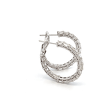 18K WHITE GOLD 4.33CTTW GH VS EMERALD CUT HOOP DIAMOND EARRINGS - Jackson Hole Jewelry Company