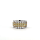 WHITE GOLD XPANDABLE RING DUAL ROW YELLOW DIAMOND - Jackson Hole Jewelry Company