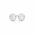 Gold Bezel Set Diamond Stud Earrings in 18K Gold - Jackson Hole Jewelry Company