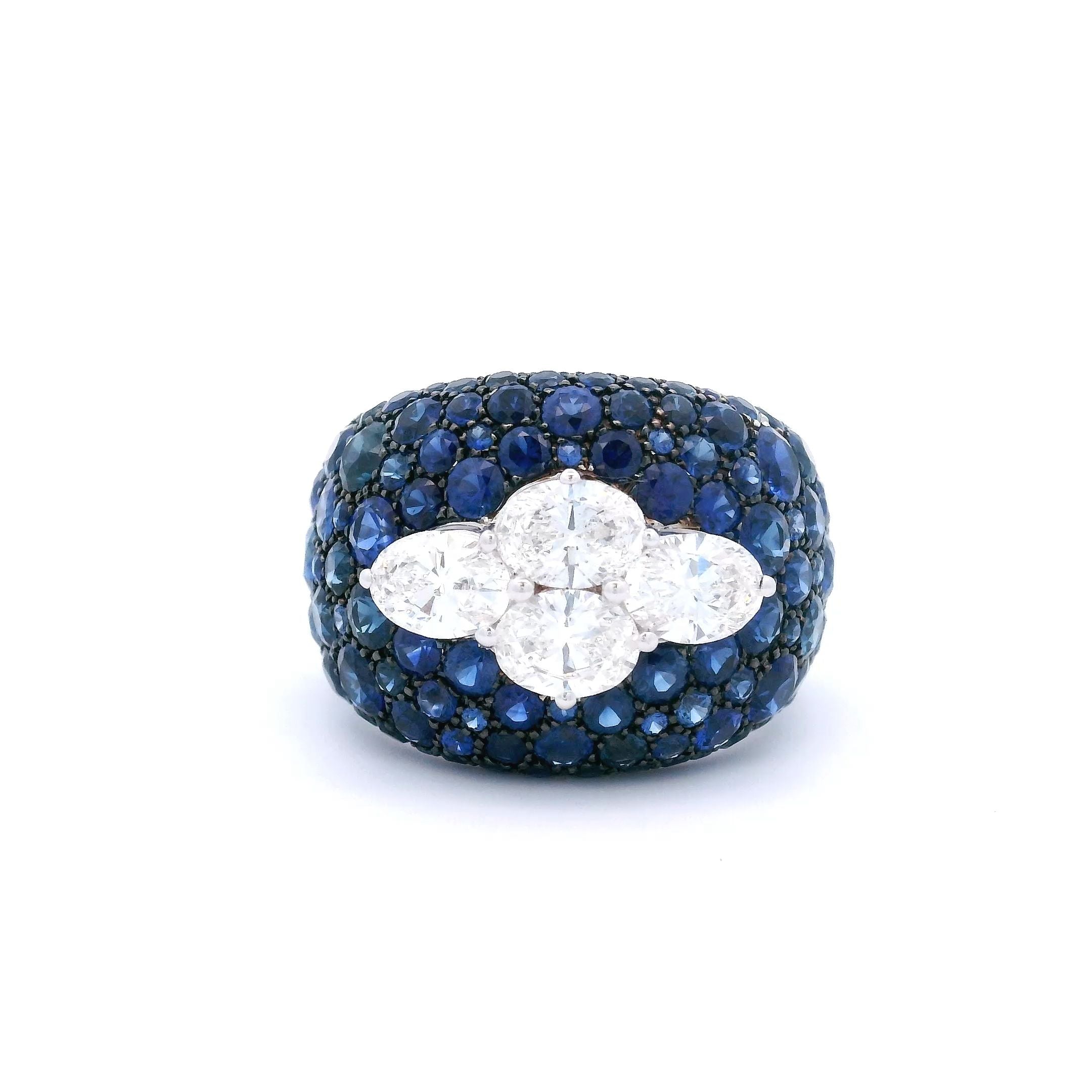 Picchiotti BLUE SAPPHIRE AND WHITE DIAMOND FASHION RING - Jackson Hole Jewelry Company