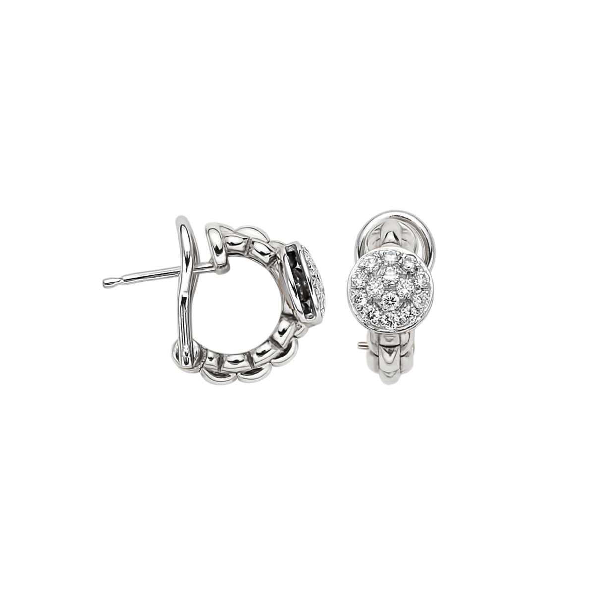 FOPE EKA 18K Gold Earrings with White Diamond Pavé - 0.45 carats - Jackson Hole Jewelry Company