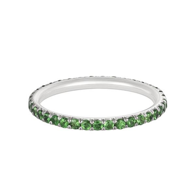 18 Karat Green Tsavorite Pavé 1.5mm Eternity Band Only - Jackson Hole Jewelry Company