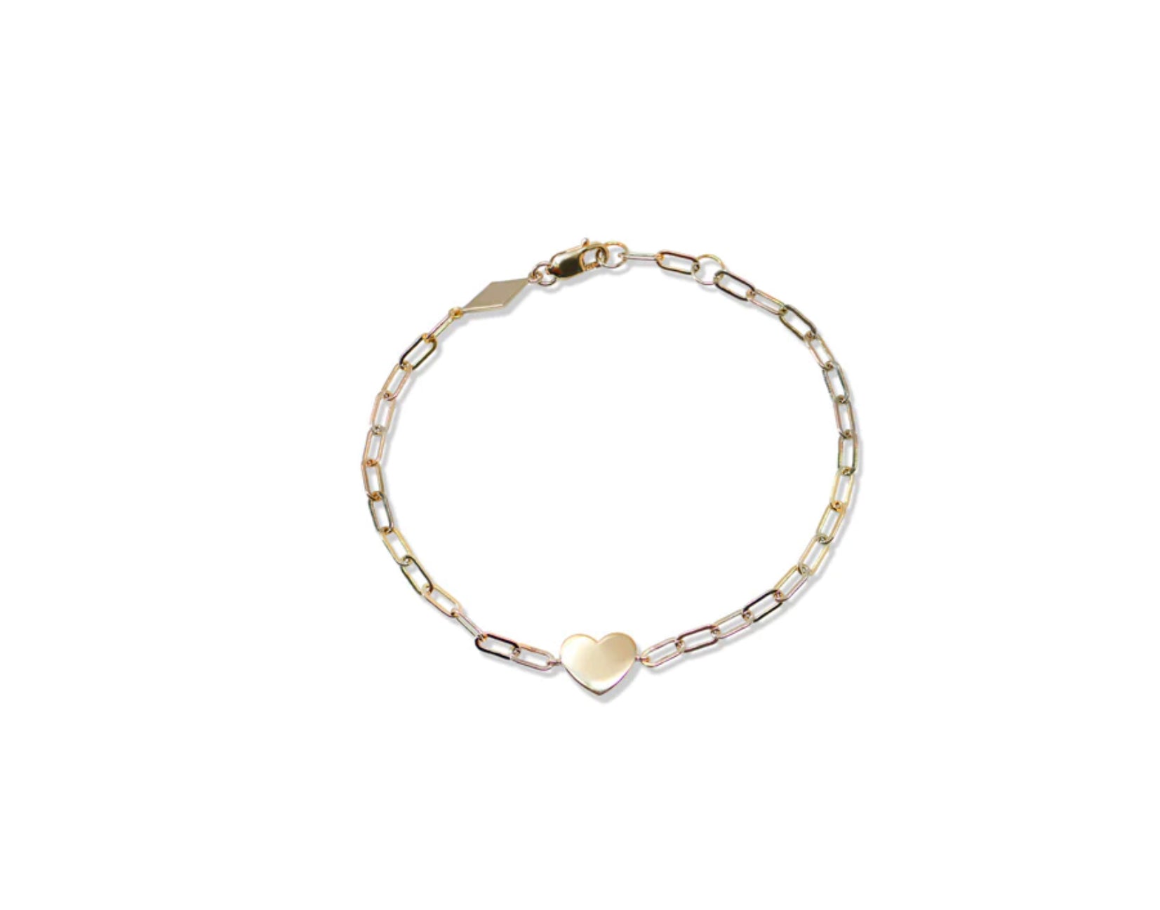 Anzie 14k Yellow Gold Jac+Jo Icon Heart Paper Clip Bracelet - Jackson Hole Jewelry Company
