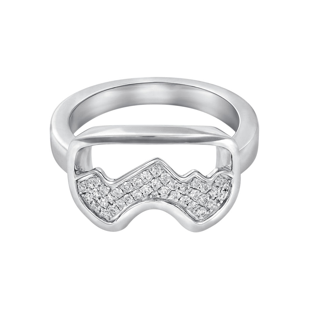 18K Gold Ski goggle & Diamond Pave Ring - Jackson Hole Jewelry Company