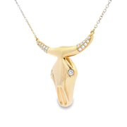 18K YELLOW GOLD BULL HEAD DIAMOND NECKLACE - Jackson Hole Jewelry Company