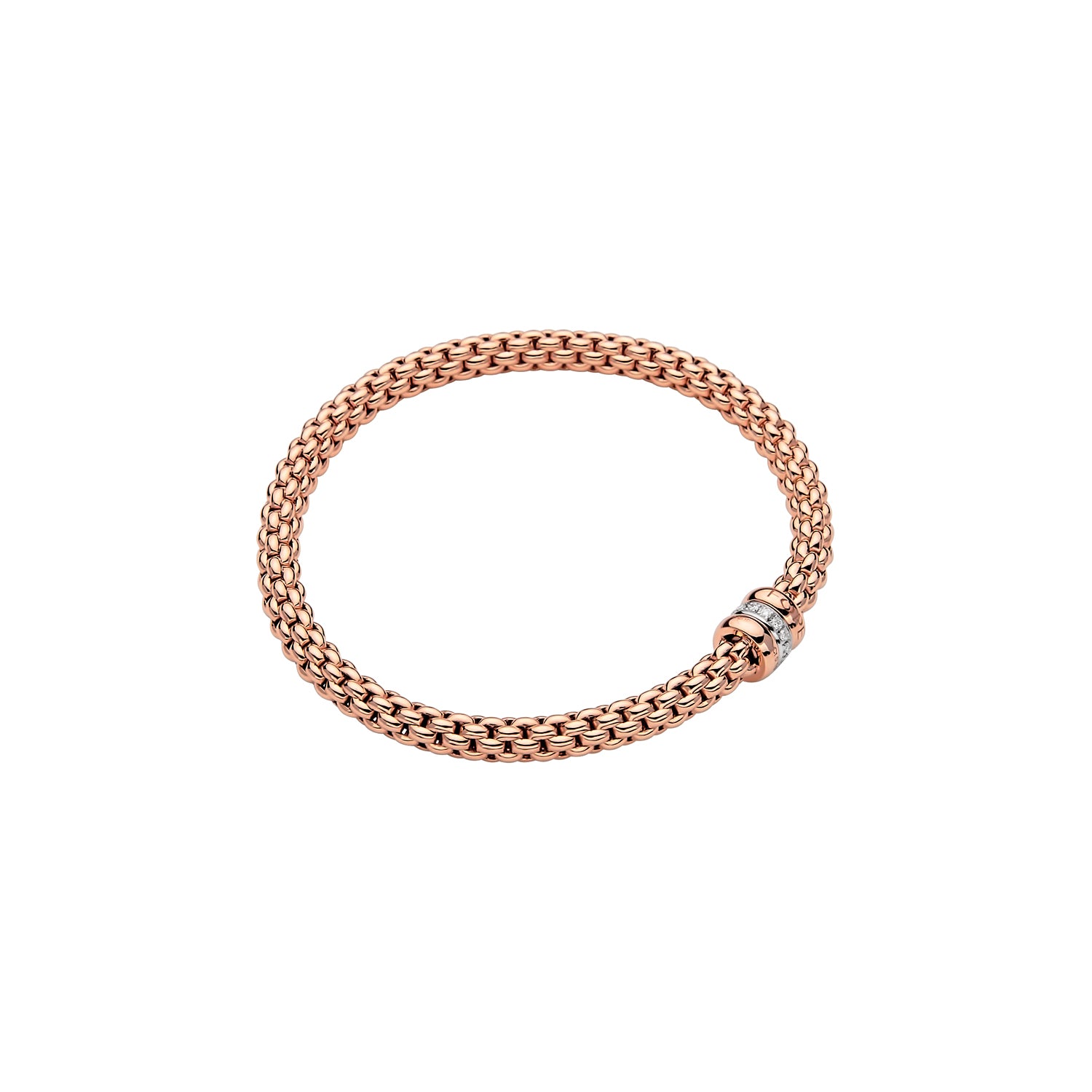 FOPE SOLO 18K Gold Flex’it Bracelet with White Diamond Rondel - 0.10 carats - Jackson Hole Jewelry Company