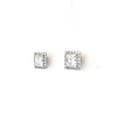 1.2Xcttw Halo Stud Square Earrings - Jackson Hole Jewelry Company