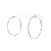 Elegant 1.50cttw Diamond Hoops in 14K White Gold - Jackson Hole Jewelry Company