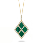 Diamond Shape Malachite Necklace with Diamond Accent - Jackson Hole Jewelry Company